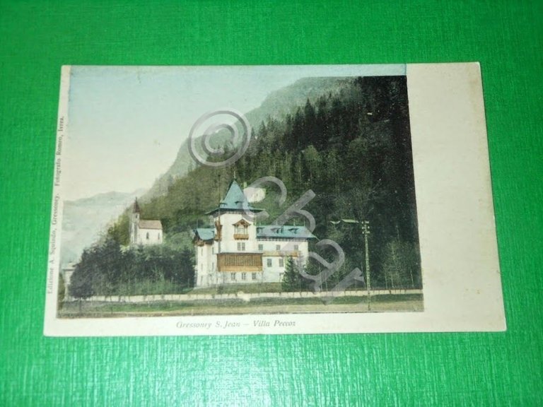 Cartolina Gressoney S. Jean - Villa Peccoz 1910 ca