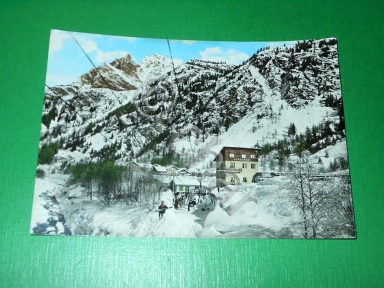 Cartolina Gressoney St. Jean - La seggiovia 1962.