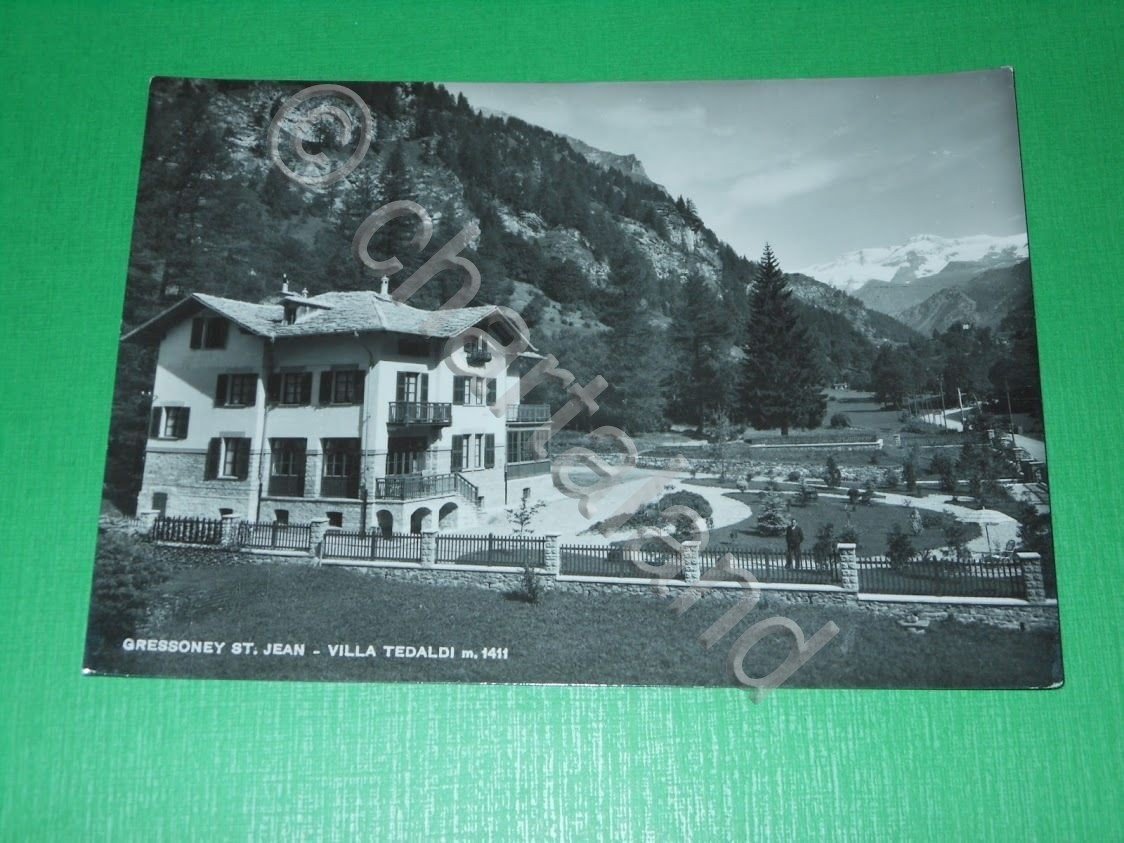 Cartolina Gressoney St. Jean - Villa Tedaldi 1955 ca.