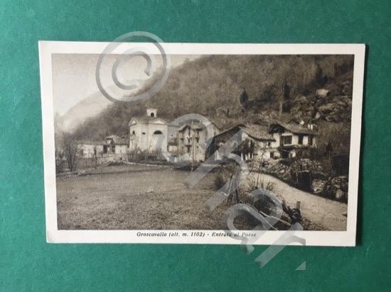 Cartolina Groscavallo - Entrata al Paese - 1946
