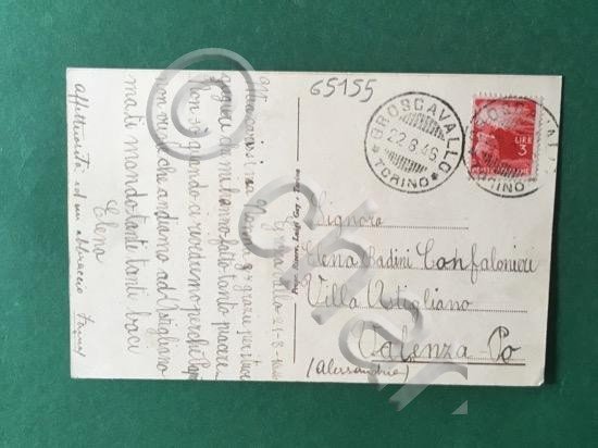 Cartolina Groscavallo - Entrata al Paese - 1946