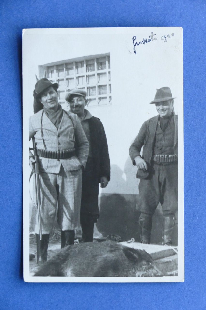 Cartolina Grosseto - Caccia al cinghiale - 1940.