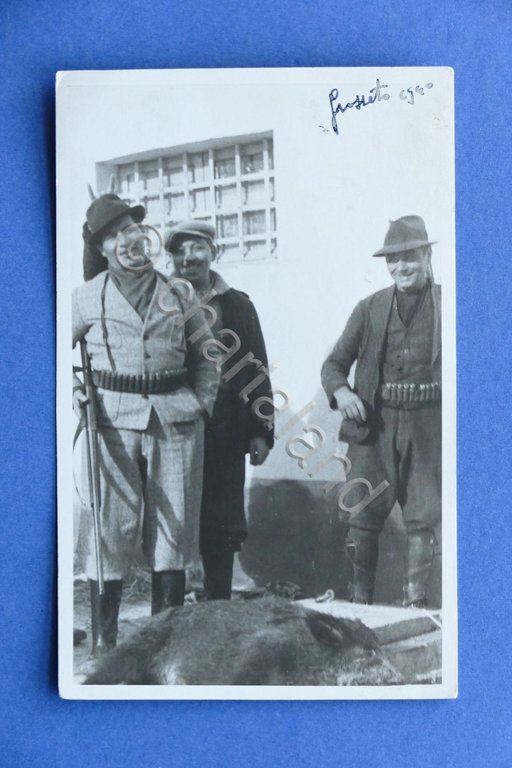 Cartolina Grosseto - Caccia al cinghiale - 1940.