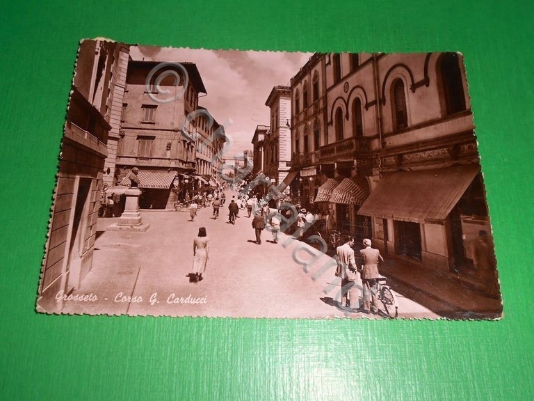 Cartolina Grosseto - Corso G. Carducci 1949