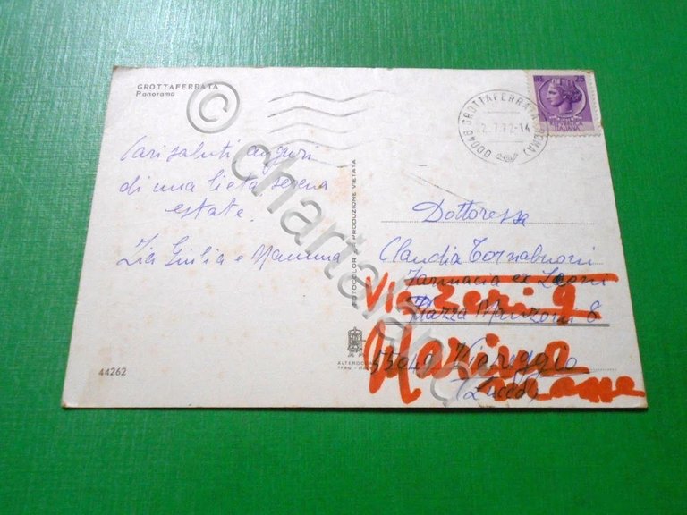 Cartolina Grottaferrata - Panorama 1972.