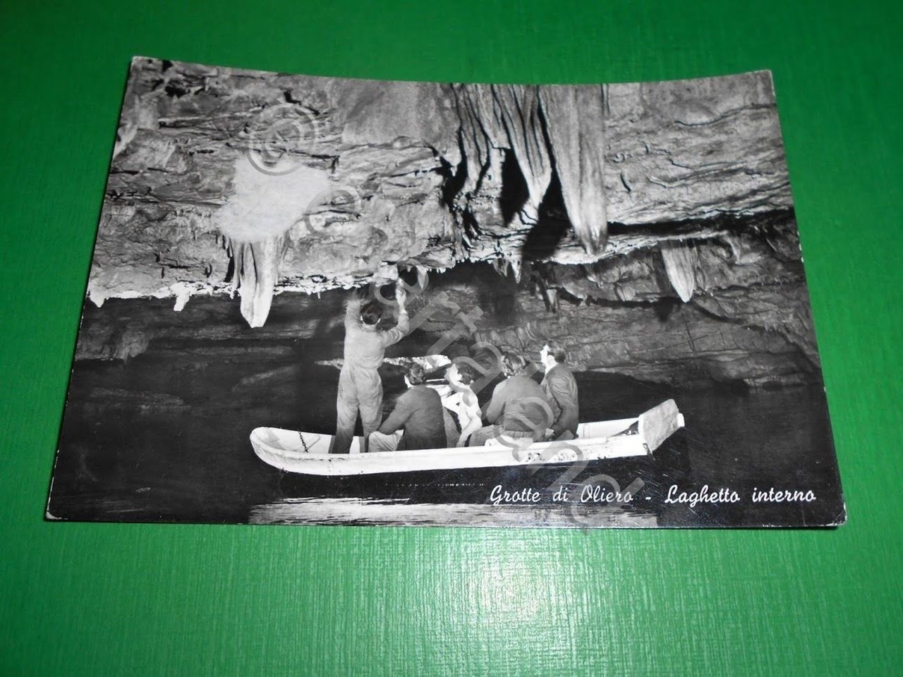 Cartolina Grotte di Oliero - Laghetto interno 1954.