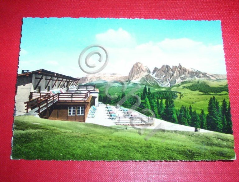 Cartolina Gruppo Sassolungo Funivia Alpe di Siusi 1956