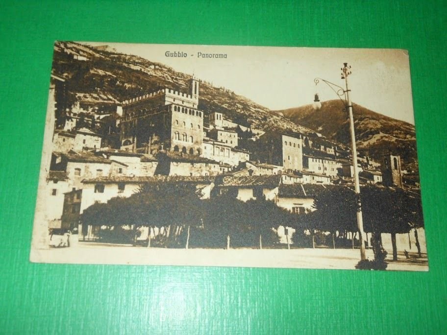 Cartolina Gubbio - Panorama 1924.