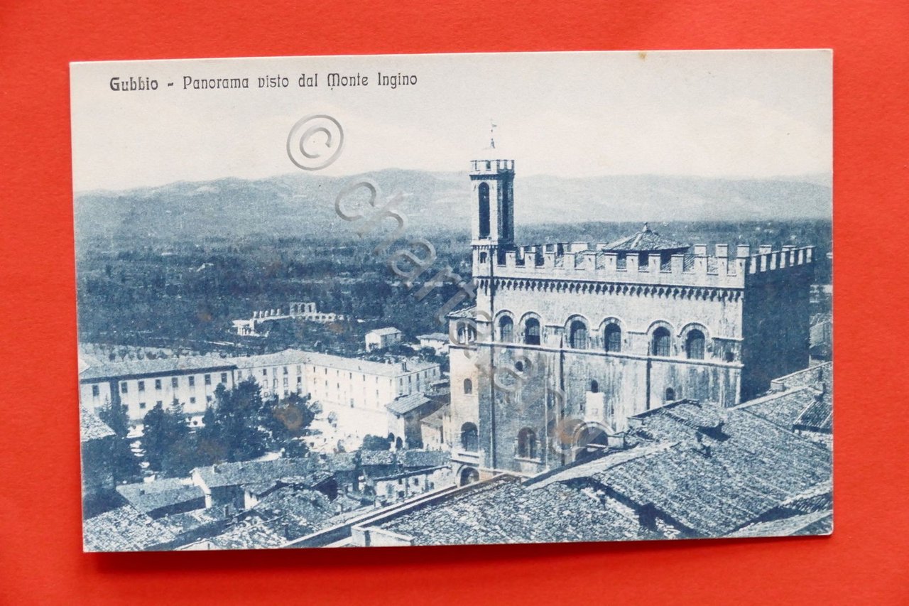 Cartolina Gubbio - Panorama visto dal Monte Ingino - 1920 …