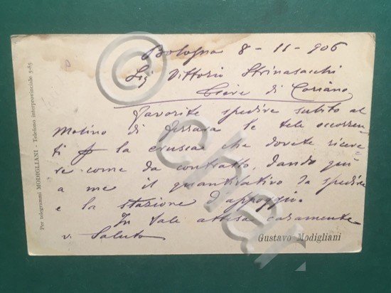 Cartolina Gustavo Modigliani Bologna - 1906