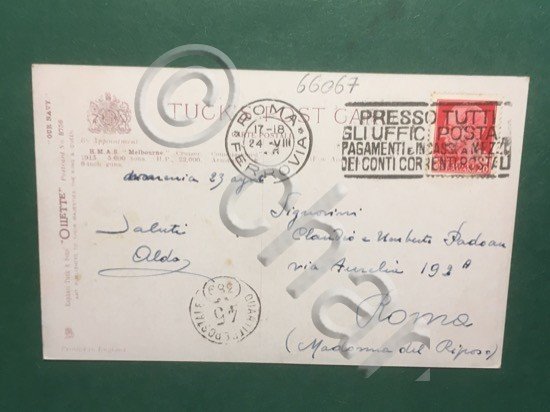 Cartolina H.M.A.S. Melbourne - 1924