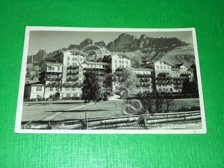 Cartolina Hotel Carezza al Lago - Gruppo del Catinaccio 1929.