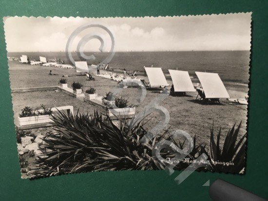 Cartolina Igea Marina - Spiaggia - 1953