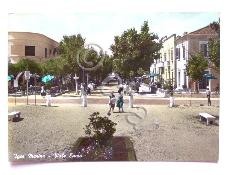 Cartolina Igea Marina - Viale Ennio 1955