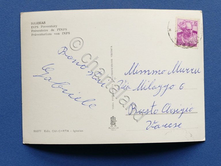 Cartolina Iglesias - Preventorio I.N.P.S. - 1960 ca.