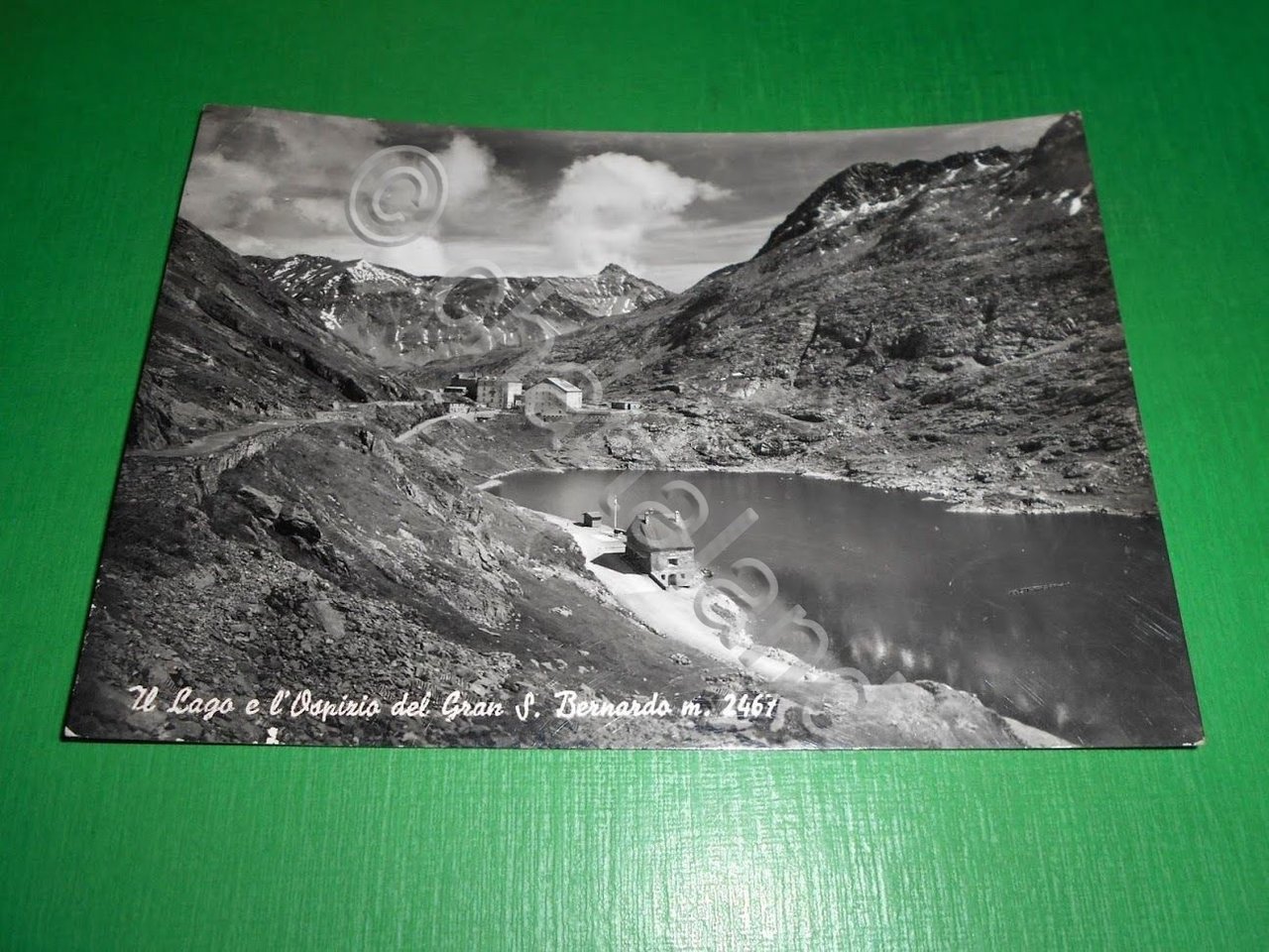 Cartolina Il Lago e l' Ospizio del Gran S. Bernardo …