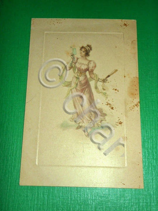 Cartolina illustrata - Costume d' epoca 1908