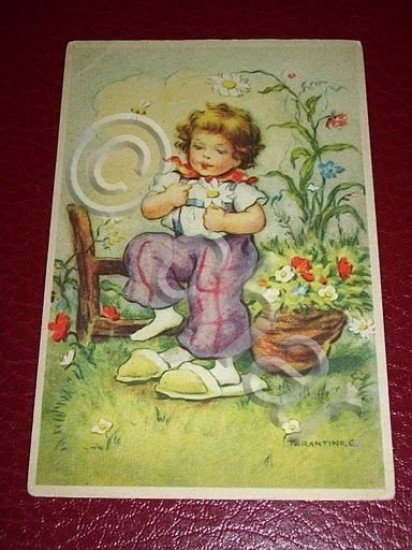 Cartolina Illustrata da G. Tarantino - Bambino 1950 ca | Immagine principale