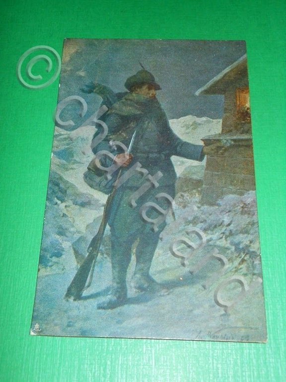 Cartolina illustrata Militaria - Un alpino 1915 ca.