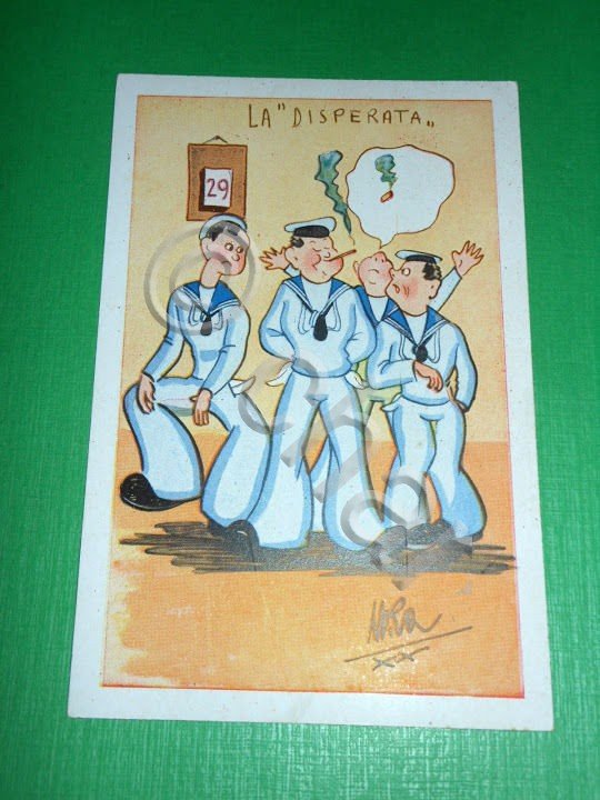 Cartolina illustrata Militaria Marina - La "Disperata" 1942 ca