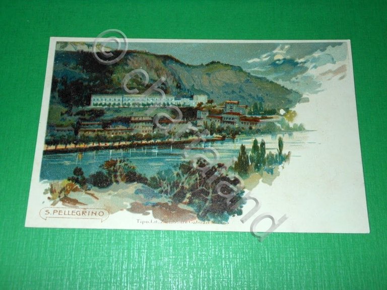 Cartolina illustrata S. Pellegrino - Particolare 1900 ca