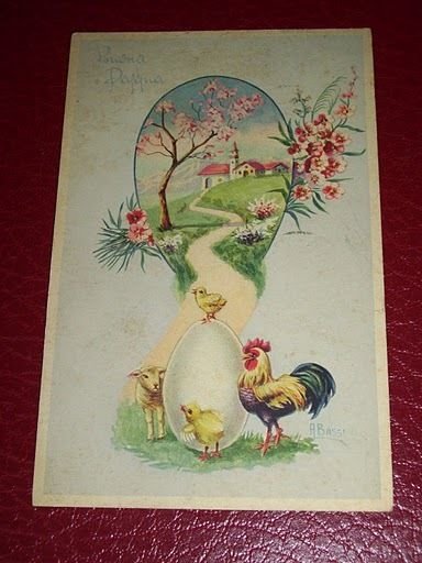 Cartolina Illustratore A. Bassi - Buona Pasqua 1951