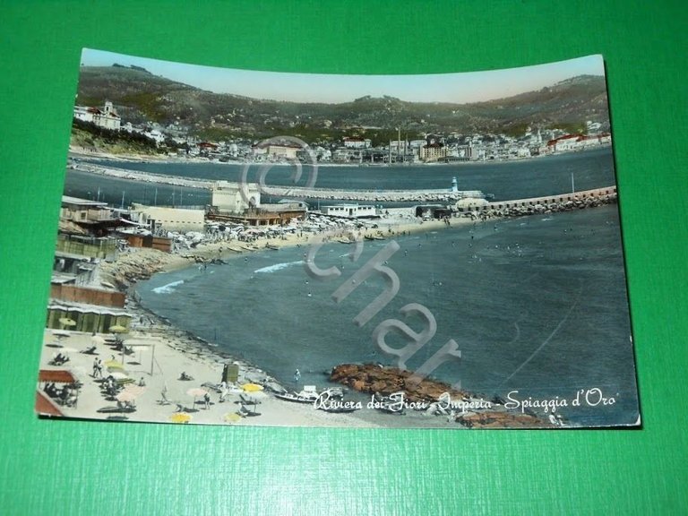 Cartolina Imperia - Spiaggia d'Oro 1954