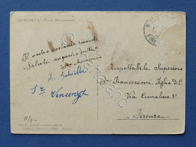 Cartolina Impruneta - Piazza Buondelmonti - 1940 ca..
