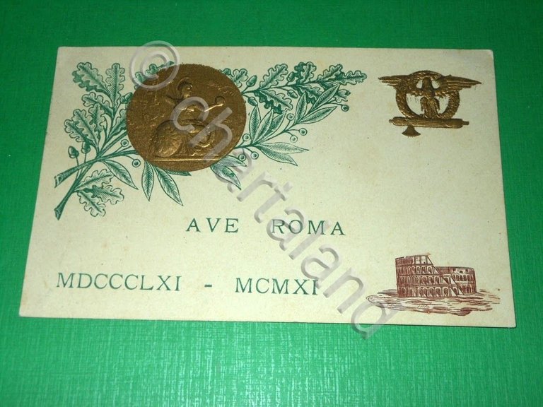 Cartolina in rilievo AVE ROMA 1861 - 1911 | Immagine Gallery 2