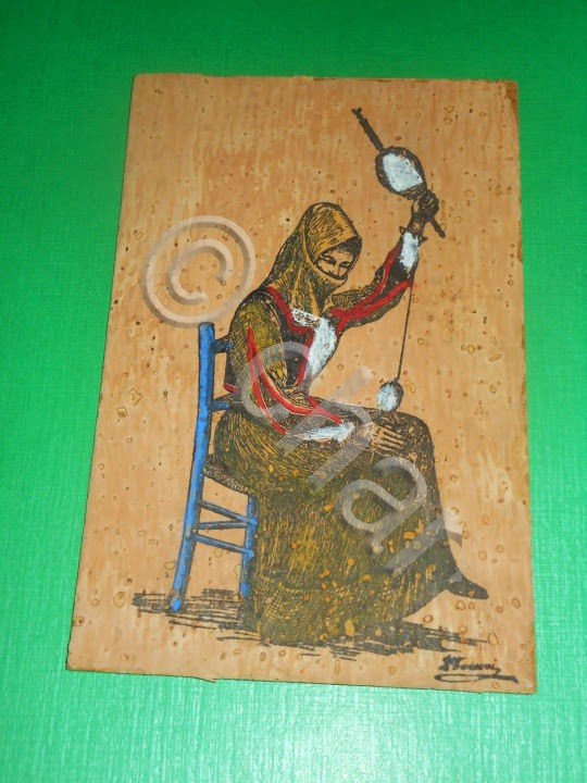 Cartolina in Sughero - Costume di Orgosolo ( Nuoro ).