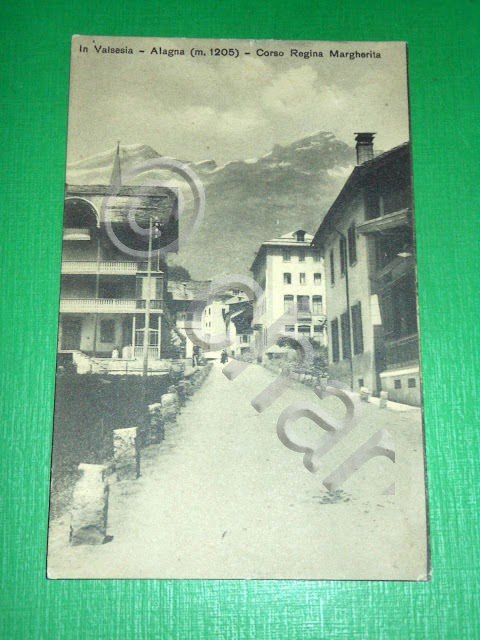 Cartolina In Valsesia - Alagna - Corso Regina Margherita 1912