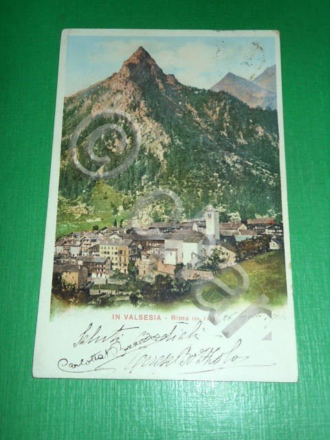 Cartolina In Valsesia - Rima - Scorcio panoramico 1904