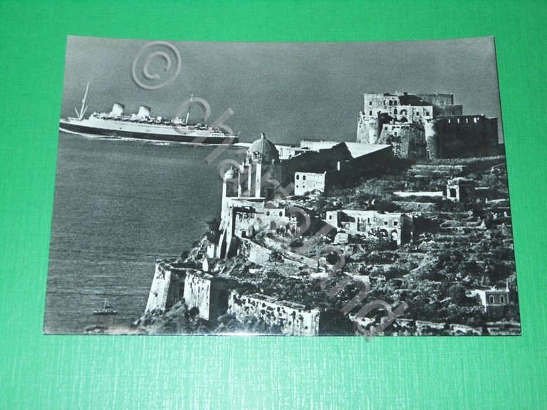 Cartolina Ischia - Castello Aragonese - Veduta aerea 1955 ca | Immagine Gallery 2