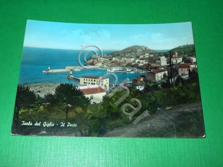 Cartolina Isola del Giglio - Il Porto 1964