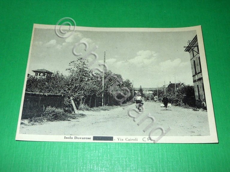 Cartolina Isola Dovarese - Via Cairoli 1940 ca.
