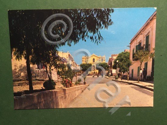 Cartolina Isola Ustica - Piazza Umberto I - 1970 ca.