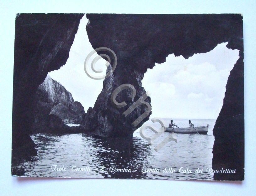 Cartolina Isole Tremiti - S. Domino - Grotta 1963.