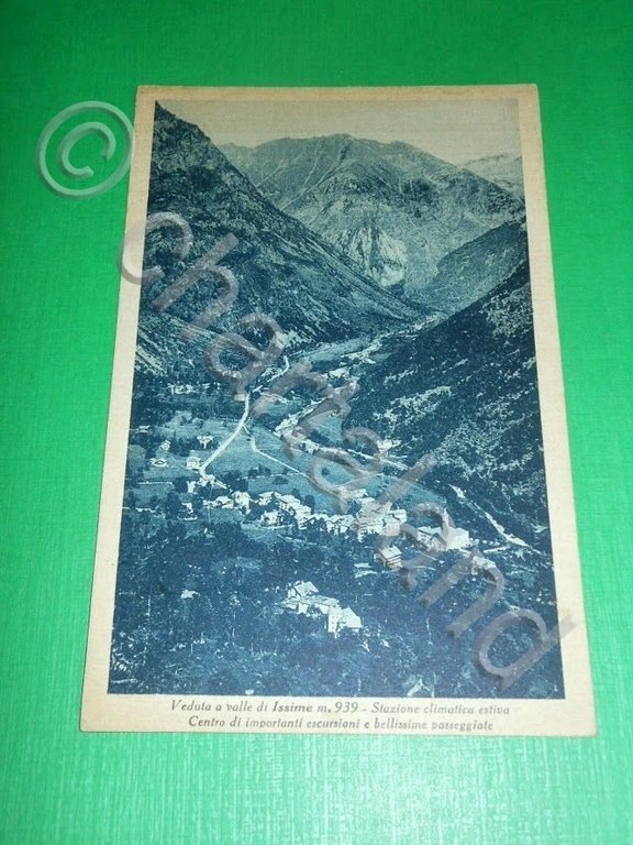 Cartolina Issime ( Aosta ) - Panorama a valle 1947 …