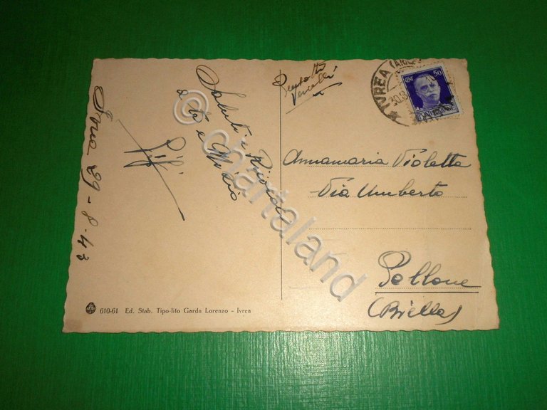 Cartolina Ivrea - Particolare 1943