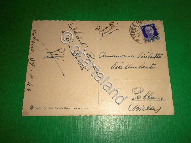 Cartolina Ivrea - Particolare 1943