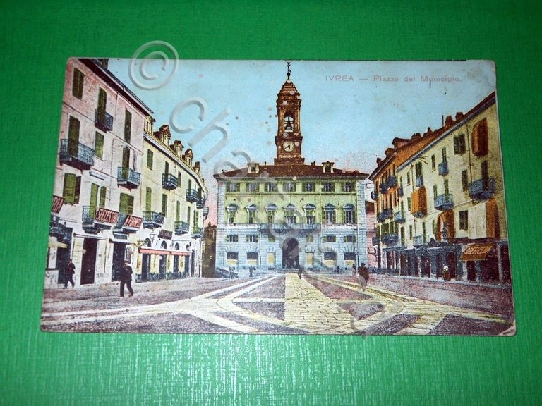 Cartolina Ivrea - Piazza del Municipio 1908 | Immagine Gallery 2