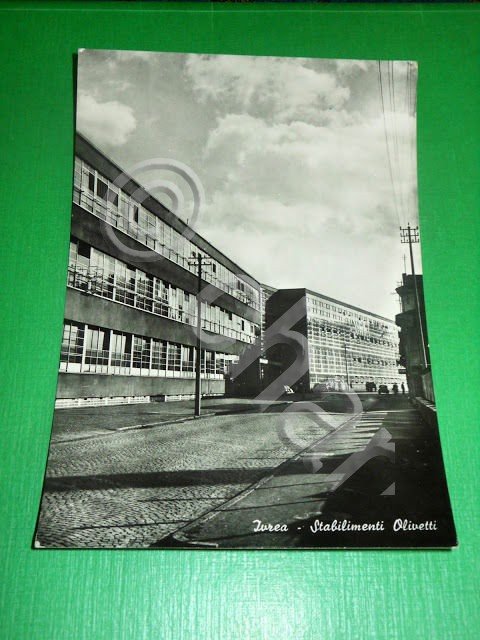 Cartolina Ivrea - Stabilimenti Olivetti 1954.