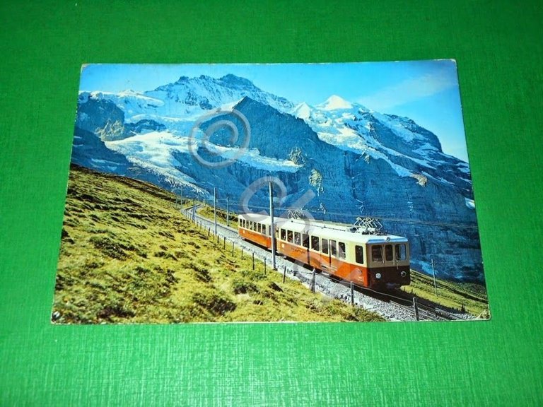 Cartolina Kleine Scheidegg - Jungfraubahn mit Jungfrau und Silberhorn 1973