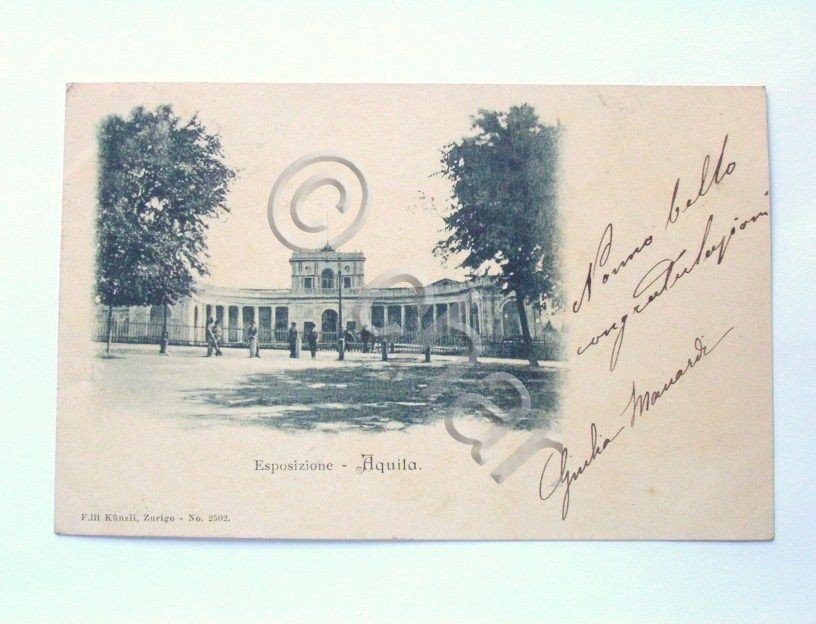Cartolina L'Aquila - Esposizione viaggiata 1901.