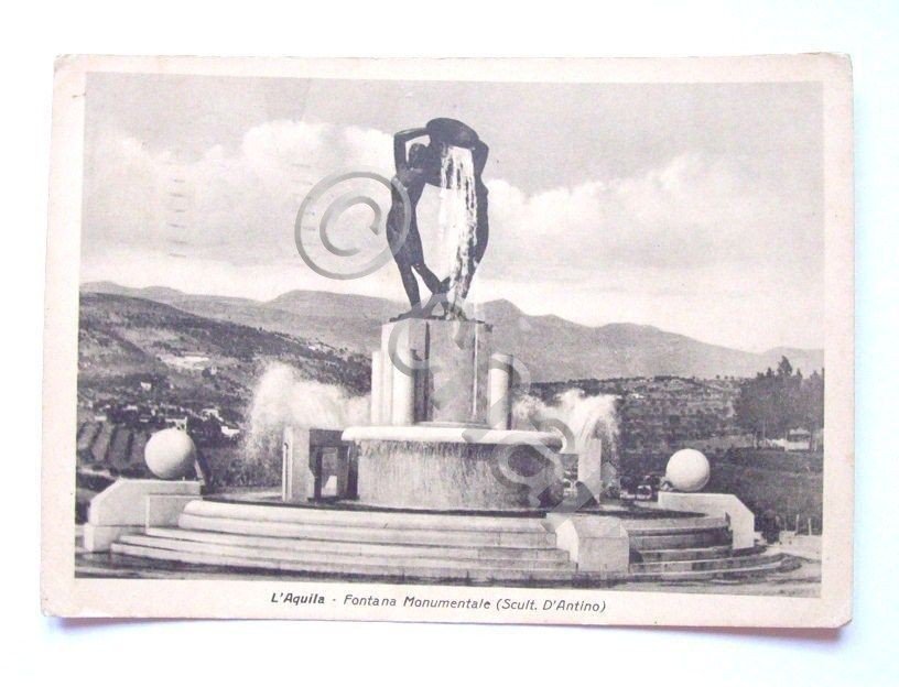 Cartolina L'Aquila - Fontana Monumentale 1938.