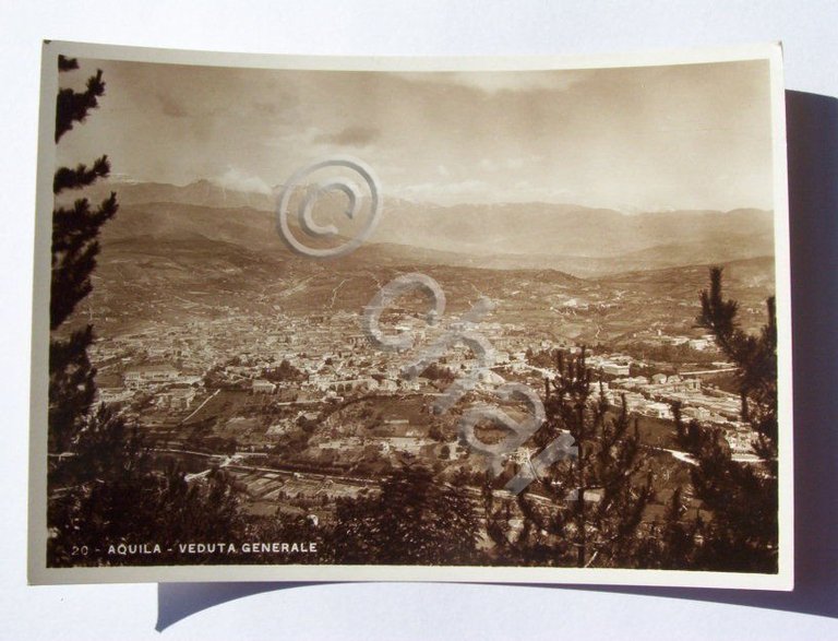 Cartolina L'Aquila - Panorama generale 1933.