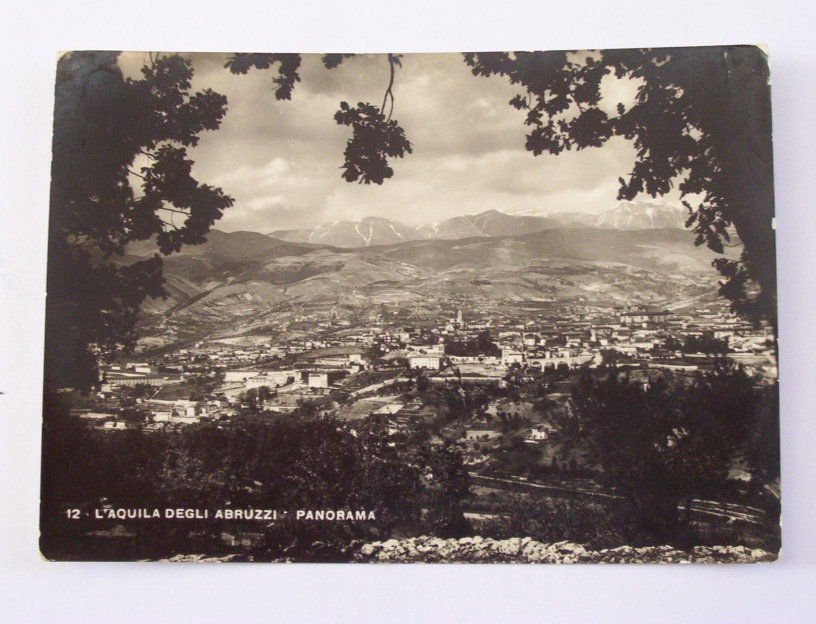 Cartolina L'Aquila - Panorama generale 1950.
