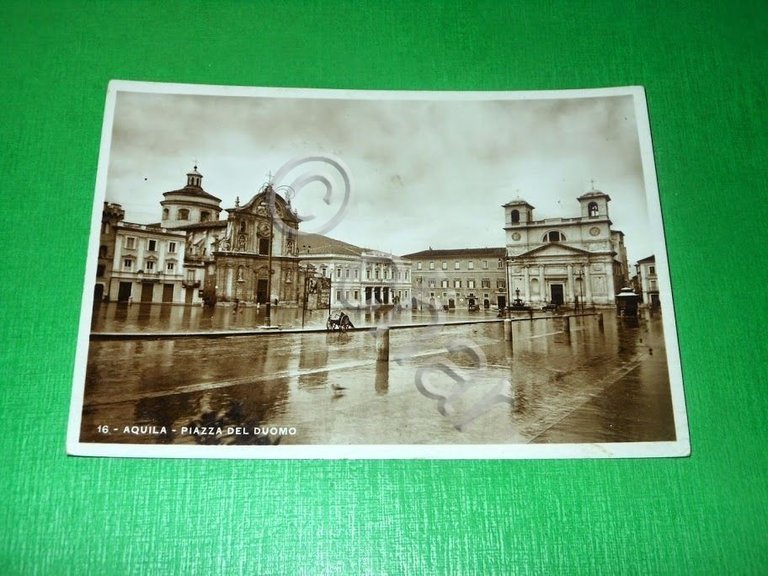 Cartolina L'Aquila - Piazza del Duomo 1940