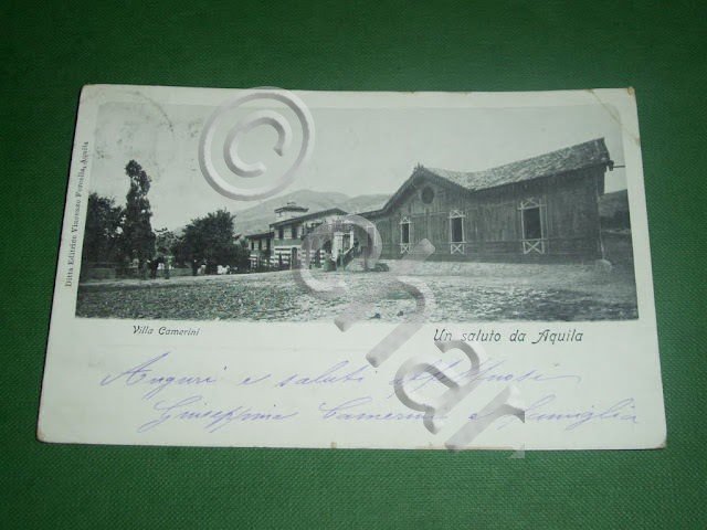 Cartolina L' Aquila - Villa Camerini 1907.
