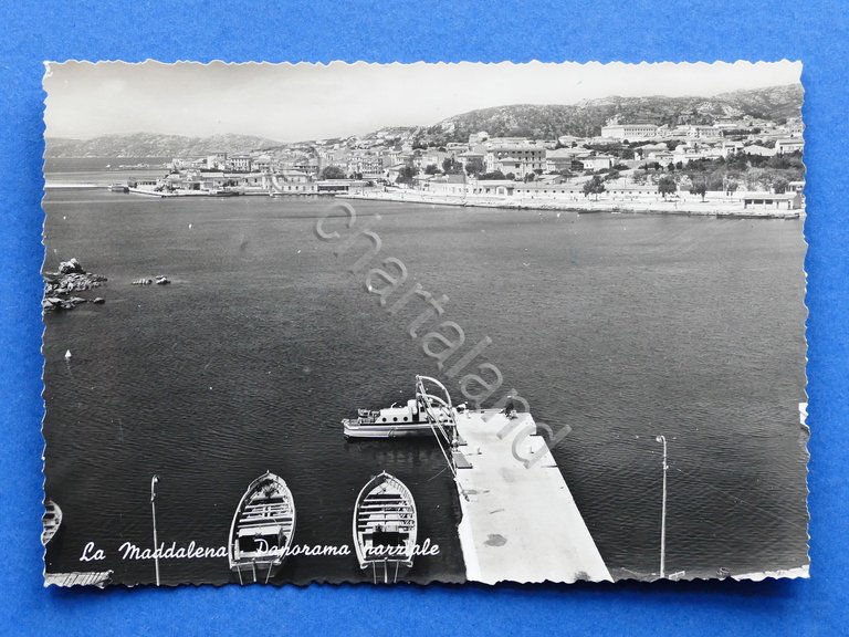 Cartolina La Maddalena - Panorama parziale - 1954